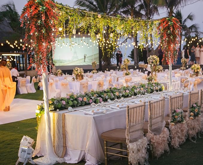 Hanging Decor Faux Plants Outdoor Artificial Hanging Plants Artificial Decor for Outdoors Plants Decor Faux Hanging Plants Fake Plants for Indoor Wall Room Backgarden Yard Front Door Decor(Orange)