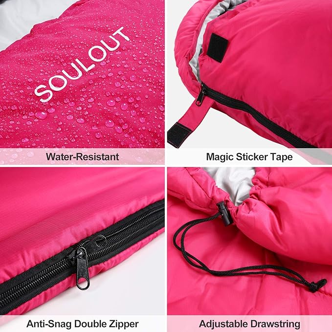 Sleeping Bag,3-4 Seasons Warm Cold Weather Lightweight, Portable, Waterproof Compression Sack Adults & Kids - Indoor & Outdoor Activities: Traveling, Camping, Backpacking, Hiking