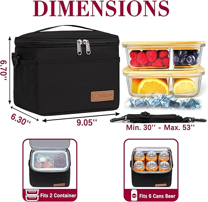 TuErcao Insulated Cooler Bag 6/24 Can Collapsible Leakproof Soft Sided Cooler for Car, Portable Foldable Small Ice Chest for Beach Camping Picnic Travel, 5/15qt Lunch Box for Men Work