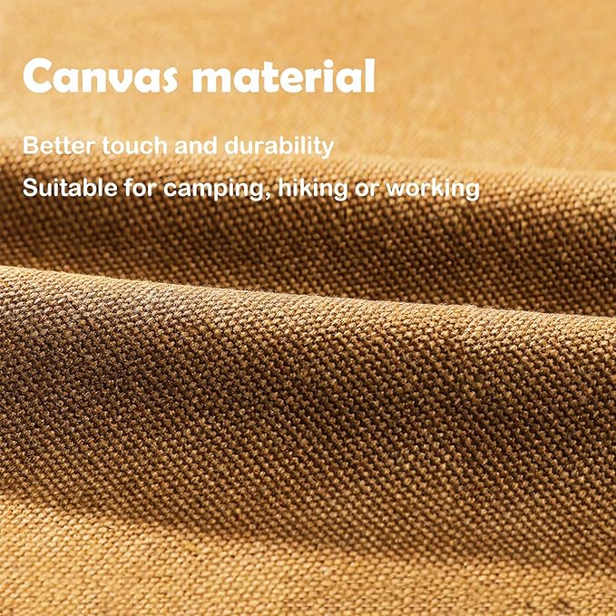 Tent Stakes Bag, Double Layer Tent Pole Pegs Storage Bag, Camping Accessories Large-Capacity Canvas Tool Bag with Zipper for Man Camping, Hiking (40cm Balck)