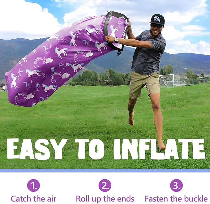 AlphaBeing Inflatable Lounger Beach Chair Accessories, Air Sofa Hammock Inflatable Couch for Camping Backyard Lakeside with Compression Sacks, Ideal Outdoor Gifts for Adults