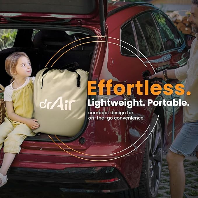 Full Air Mattress, 18” Raised Inflatable Bed with Built-in Pump, Waterproof Velvety Top, Ergonomic Design, Reinforced Support, and Carry Bag for Home, Camping, and Guests