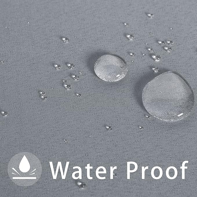 LUSHVIDA Round Outdoor Tablecloth with Umbrella Hole and Zipper, 60 Inch Silver, Washable Waterproof Table Cloth Spill Proof Wrinkle Free Table Cover for Patio Spring Summer Picnic BBQS