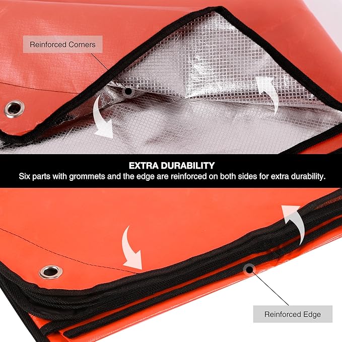 RedSwing 4 Pack Emergency Blankets, Waterproof Survival Thermal Tarp, Multipurpose Reflective Insulated All Weather Blankets for Camping Hiking, Orange