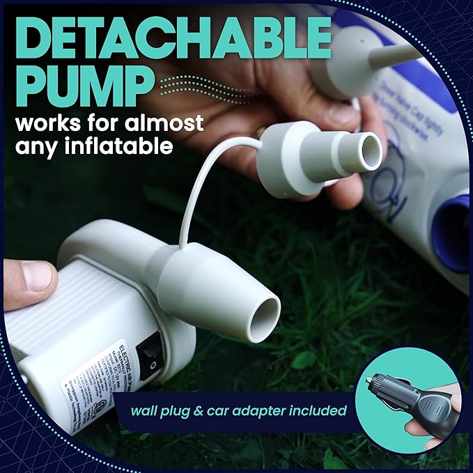 EnerPlex Camping Air Mattress with Built in Pump - Queen Blow Up Mattress for Travel & Guests - Portable Bed for Adults and Kids - Blue