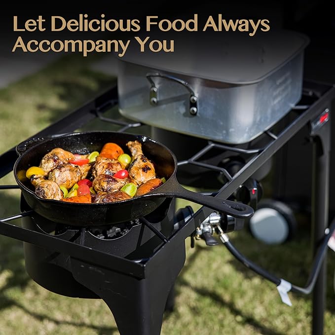 2 Burner Propane Gas Stove with 0-3 PSI Adjustable Regulator and Removable Legs Gas Burners for Cooking Perfect for Home Brewing, Seafood Boil and Camping