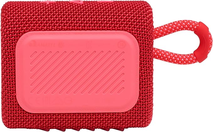 JBL Go 3 - Portable Mini Bluetooth Speaker, big audio and punchy bass, IP67 waterproof and dustproof, 5 hours of playtime, speaker for home, outdoor and travel (Red)