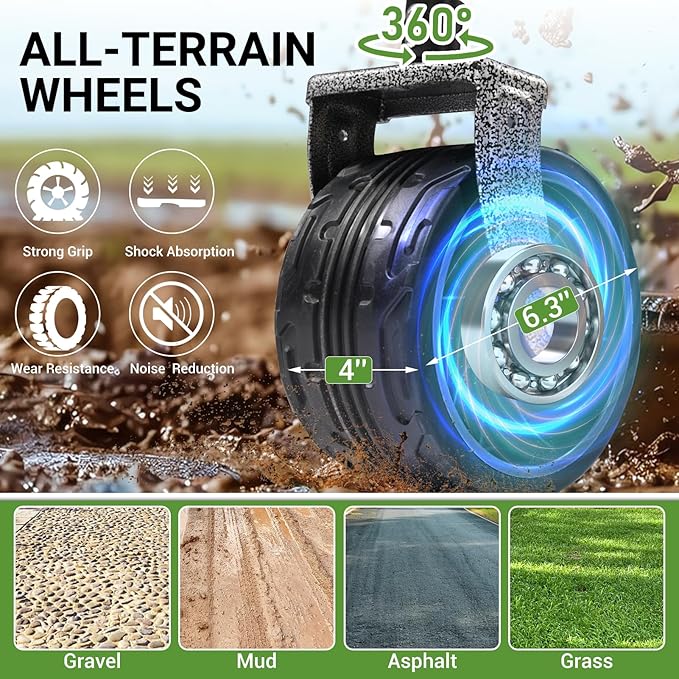 400L Heavy Duty Folding Wagon Cart-450LBS Capacity All-Terrain Beach Cart with Big Wheels & Drink Holders-Push/Pull Utility Cart for Groceries, Camping, Sports, Shopping (Grey)