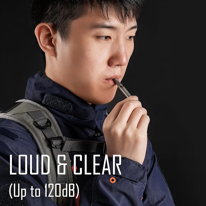 KeyUnity Titanium EDC Whistle Outdoor Emergency Whistle for Keychain, Comes with Necklace to Hang on Neck