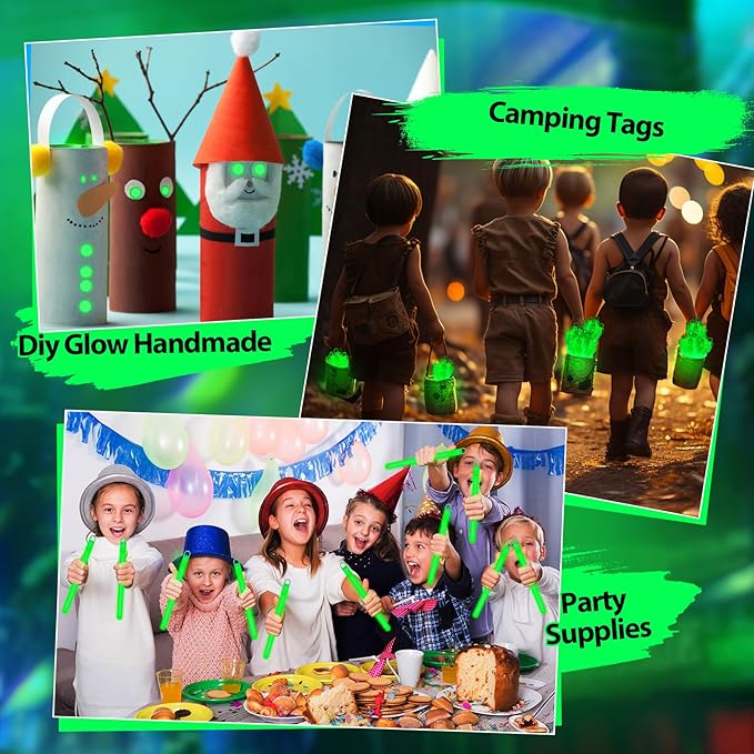 Lewtemi 4" or 6" 100 Pack Bright Glow Sticks Bulk, Glow in The Dark Party Supplies Birthday and Holidays Party Favors