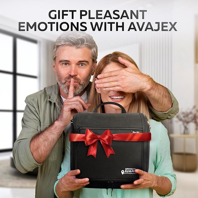 Extra Large Hanging Travel Toiletry Bag for Men and Women - Cosmetic Travel Bag With Shoulder Strap - Waterproof Hygiene Bag with Metal Xxl Swivel Hook and 19 Compartments for Toiletries