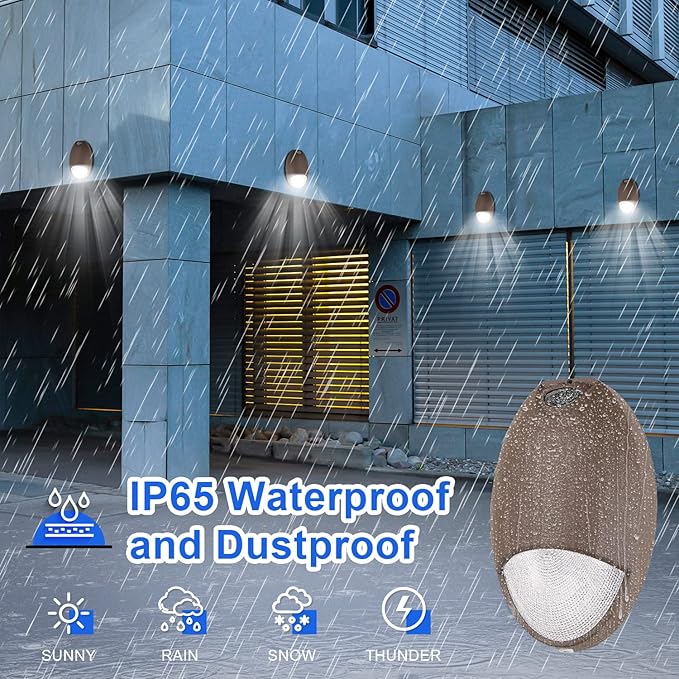 LED Emergency Light with Battery Backup Photocell Sensor, Self Test Diagnostics, Aluminum Exterior Waterproof Commercial Wall Pack Emergency Lighting Fixtures, 12W 120-277VAC, UL Certified (2-Pack)