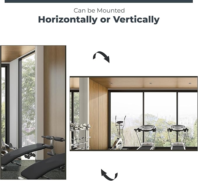 Nano Full Length Mirror Shatterproof Oversized Full Body Glassless Mirror for Home Gym Dance Studio and Workout Room 32" x 48" Gold