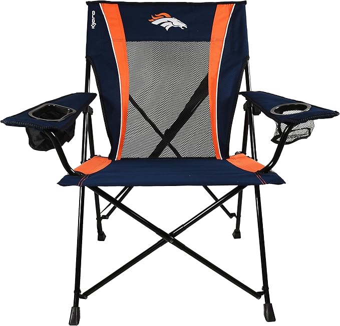 Kijaro Sports Fan Folding Chair, 26" L x 35.5" W x 37" H, Denver Broncos