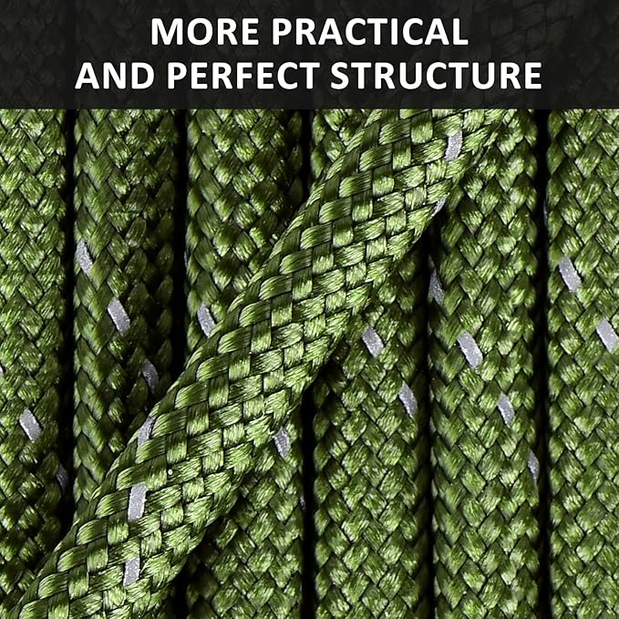 WEREWOLVES Reflective Paracord Rope 7 Strand Type III Parachute Cord 4mm 100ft / 200ft for Tent Camping Hiking Fishing Survival Tactical Clothesline DIY Projects