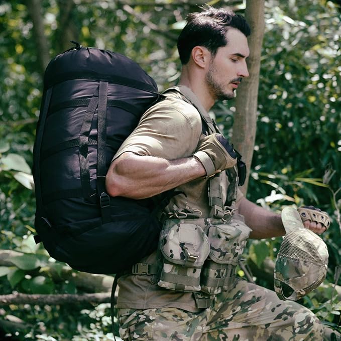 MT Army Military Modular Sleeping Bags System, Multi Layered with Bivy Cover for All Season, Woodland/Multicam