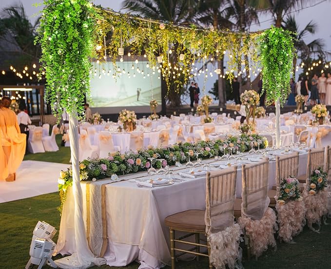 Hanging Plants Outdoor UV Resistant Faux Hanging Plants Indoor Artificial Decor outdoor artificial hanging plants for Wall House Room Patio Indoor Outdoor Home Shelf Office Decor in 3 Pcs(Green)