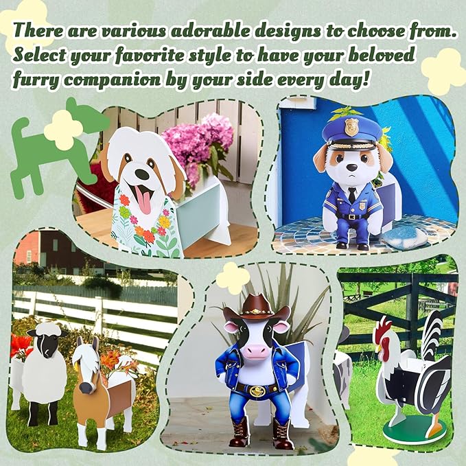 Cow Planter, Pet Shape Garden Pots Plant Pots for Indoor/Outdoor Gardens Decoration, Funny, Surprise Gifts/Souvenirs for Pet Lovers (Western Cowboy-Style Dairy Cow)