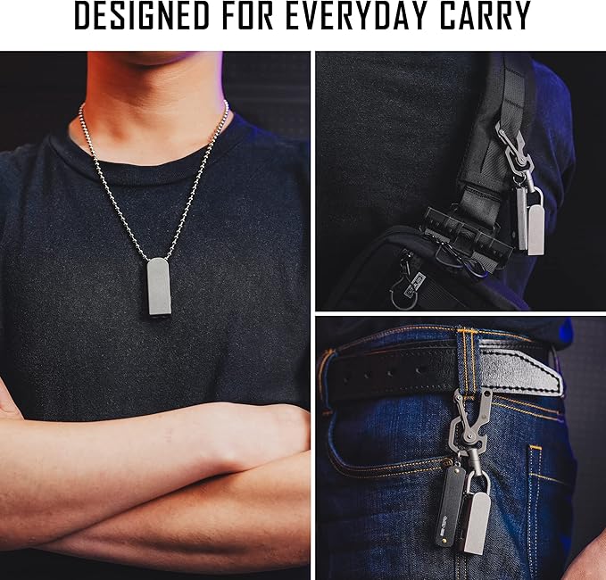 KeyUnity Titanium EDC Whistle Outdoor Emergency Whistle for Keychain, Comes with Necklace to Hang on Neck