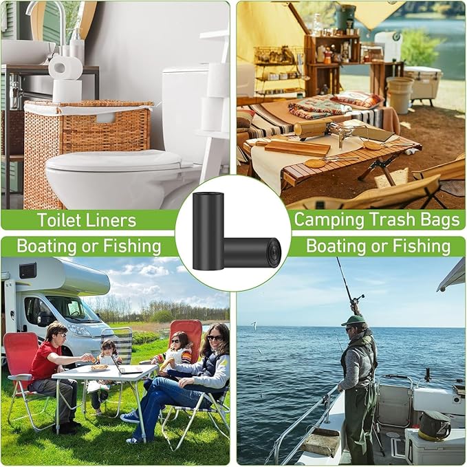 40 PCS Portable Toilet Bags for Camping, Biodegradable Porta Potty Bags - 8 Gallon Thickened Waste Bags Fit for 5 Gallon Bucket, Camping Poop Bag, Trash Bags for Home Boating Travel Outdoor