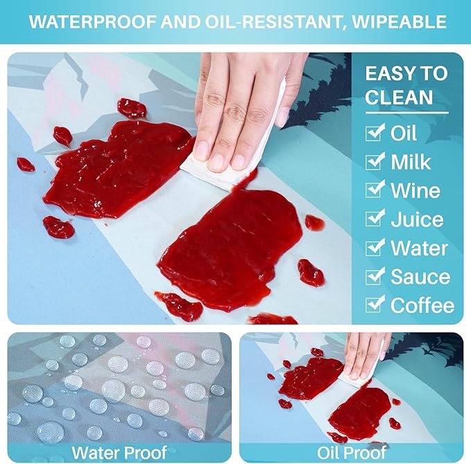 Fitted Picnic Table Cover with Bench Covers Elastic Water Proof Outdoor Camping Tablecloth for 8 Foot Rectangle Tables Roadtrip Summer Organization Rv Car Essential Holiday Gifts for Campers