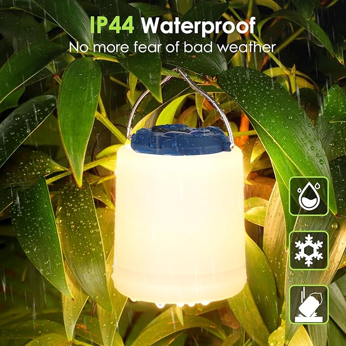 LED Camping Lantern, Rechargeable Camping Light, 4 Modes Outdoor Flashlights Lanterns with 1000LM, Water Resistant Portable Emergency Camp Light for Hurricane Hiking Survival Kits - Blue