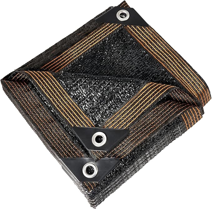 70% Black Shade Cloth, 6.5 x 10 FT Sun Shade Net with Grommets, Garden Sunblock Shade Cloth Shading for Greenhouse, Plant, Pergola, and Backyard Patio