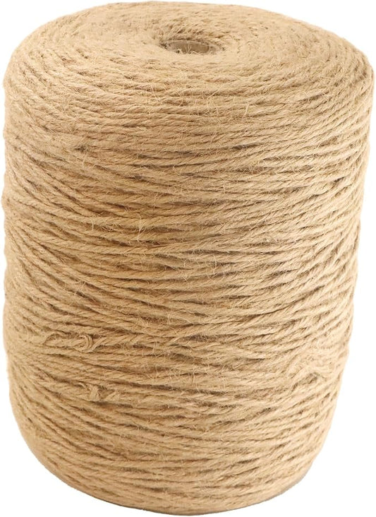 3mm x 1500 Feet Natural Jute Rope, Twine for Gardening Tomato Climbing Plant Tie Floristry Crafts Gift Wrapping Packing Decor