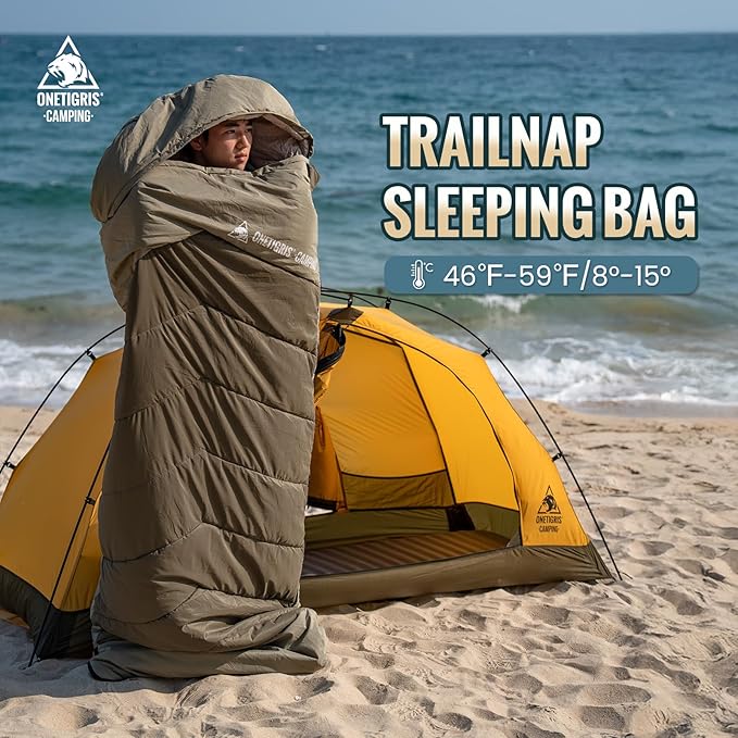 OneTigris Trailnap Sleeping Bag 3 Season Extra-Wide Warm for Camping Backpacking Travel Outdoor Activities