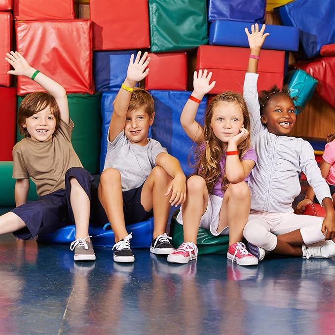 Tudomro 12000 Pcs Paper Wristbands Arm Bands for Events Neon Wrist Bands Lightweight Colored Concert Party Wristbands Adhesive Party Armbands Paper Bracelets Waterproof Hand Bands (Bright Color)