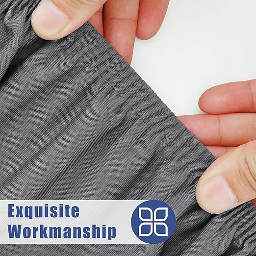 Picnic Table Cover with Bench Covers, Elastic Fitted Spandex Tablecloths for 6 Foot Rectangle Tables, Stretch Washable Patio Tablecloth for Outdoor, Camping (Grey, 30"x72")