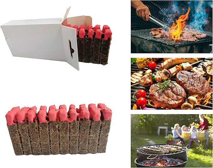 Barbecue Natural Wax Infused Wooden Match Grill Fireplace Waterproof Party Camping Hiking Bushcraft Outdoor + Free Tin Container (2 x 20 Matches)