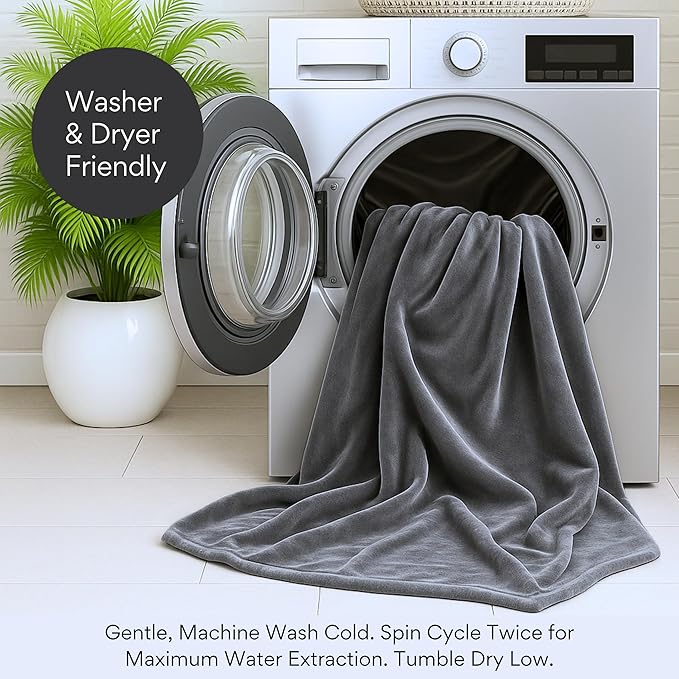 Waterproof Blanket King Size (Gray, 82x82") Absorbent, Leakproof Fleece Protector for Bed, Couch - Water Proof and Stain Resistant, Plush Throw Blankets, Moisture Repellant Top Cover, Sherpa Throws