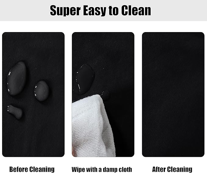 LUSHVIDA Round Waterproof Table Cover Elastic Vinyl Fitted Tablecloth Elastic Edged Plastic Table Cloth (Black, Best for Up to 45"-56" Round)