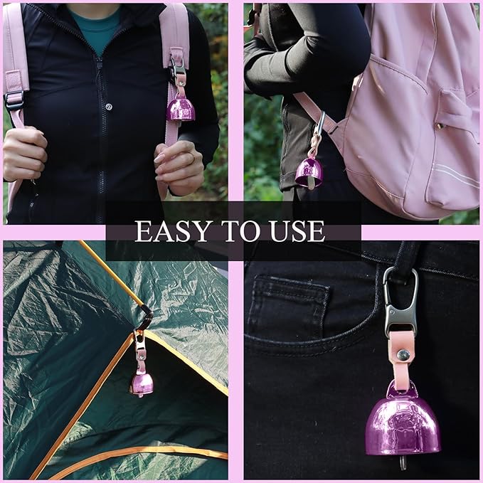 Loud Bear Bell with Silencer | Hiking Accessories | Emergency Whistle & Copper Bell for Hiking, Backpacking, Survival, Biking, Fishing, Climbing, Camping