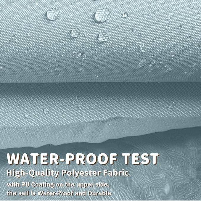 LOVE STORY Waterproof 10'x10' Rectangle Sky Blue Sun Shade Sail Cannoy UV Resistant for Outdoor Patio Garden Backyard (We Make Custom Size)