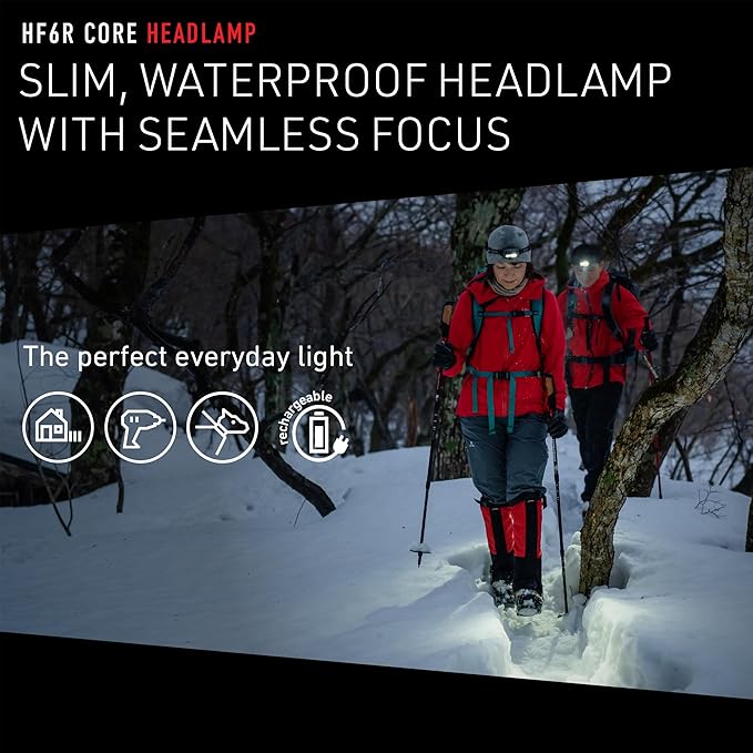 Ledlenser HF6R Core Hands Free, Rechargable Headlamp, Water Resistant, 800 Lumens, White