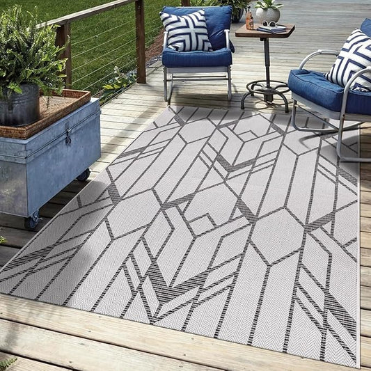 Keen Home Design Terrace Outdoor Area Rug - 12x15 Washable Indoor/Outdoor Rug for Patio, Kitchen, Balcony, Beach, Garden, Deck and Porch, Size: 12'x15'