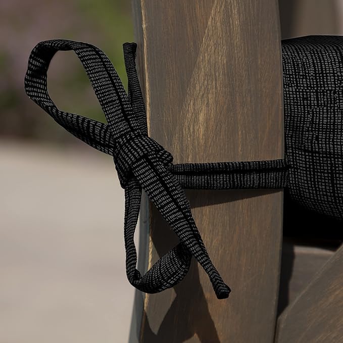 Arden Indoor/Outdoor Seat or Rocking Chair Cushion, 19 x 18, Water Repellent, Rain Proof, Fade Resistant Cushion for Rocking or Dining Chairs Black Leala