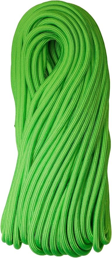 1/4" ParaMax Paracord 100 ft – 1000 lb Type IV Rope for Dog Leashes, Camping, Kayak Anchor - Made in USA - Neon Green