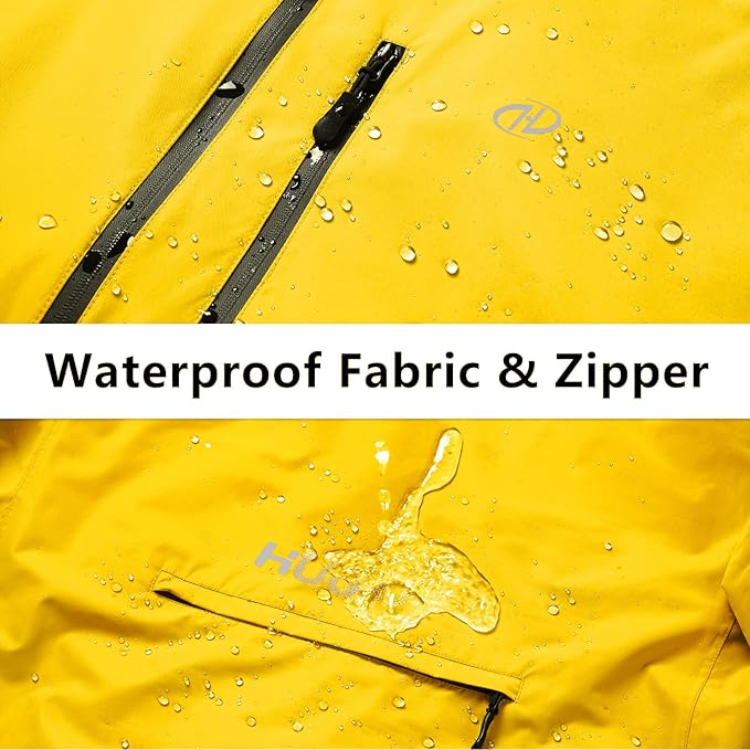 Men's Cycling Running Rain Jacket Lightweight Waterproof Biking Hiking Windbreaker Raincoat Reflective Packable