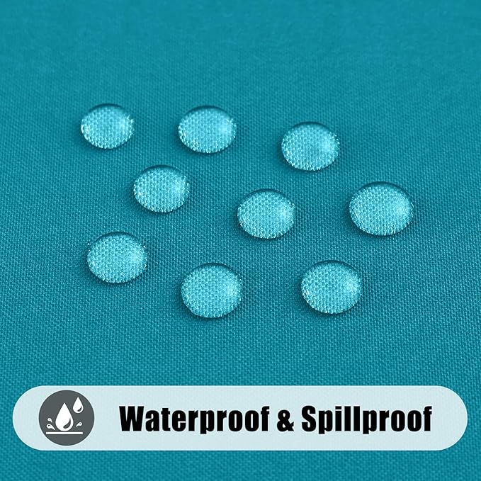 Smiry 2 Pack Rectangle Picnic Table Cloth, Waterproof Elastic Fitted Tablecloths, Washable Polyester Rectangular Patio Table Cover for Camping, Indoor and Outdoor (Teal, 30"x72")