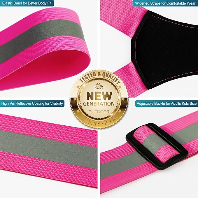 LED Reflective Vest Safety Gear, Light Up Vest for Night Walking Cycling, High Visibility Running Vest with Reflective Strips