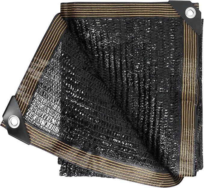 50% Shade Cloth, 6.5x16.5FT Sun Shade Cover Net Mesh Tarp with Grommets for Greenhouse, Plant, Garden, Patio, Pergola, Sun Shade Canopy Black
