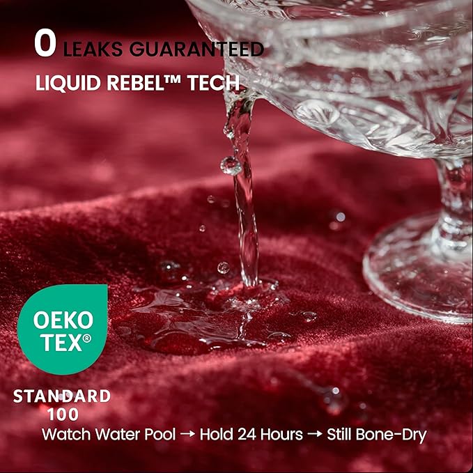 gogobunny Waterproof Bed Blanket, Reversible Sherpa Fleece Throw Blanket for Dog Puppy Cat, Furniture Cover Protects Bed Couch Sofa from Liquid Pee and Pet Fur (Romantic Red, 90x90 inches)