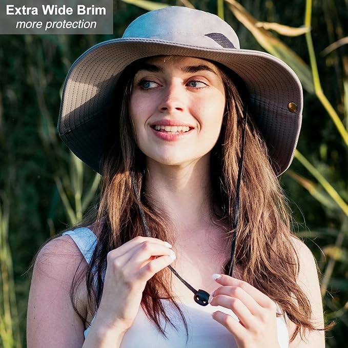 CAMOLAND Sun Hat with Removable Mesh Head Net Safari Hat Outdoor UV Protection