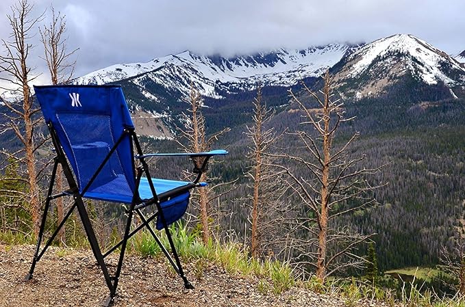 Kijaro Dual Lock Folding Camp Chairs - Versatile for Sports, Outdoors & Lawns - Locks Positions - Maldives Blue