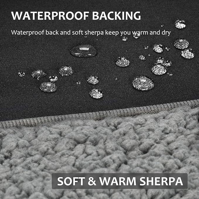 Tirrinia Large Waterproof Outdoor Blanket, Soft Warm Windproof Stadium Blanket with Sherpa Fleece and Foldable for Outdoor Sport, Baseball, Football, Beach, Concerts, Car