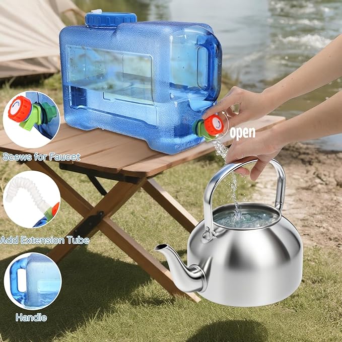ZOOFOX 3.17 Gallon Water Jug with Spigot, BPA Free Water Container, No Leakage Portable Emergency Water Tank for Outdoor Hiking Camping Picnic Supplies