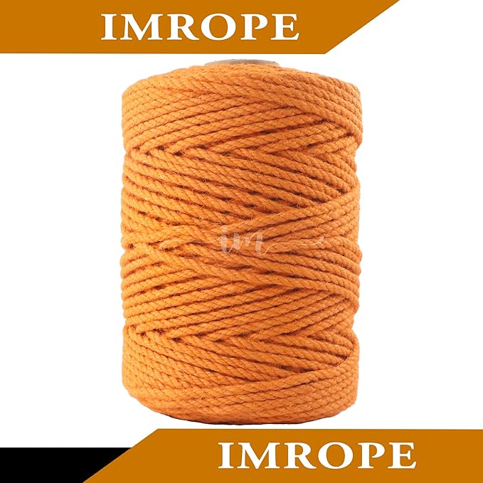 4mm x 300 Feet Orange Jute Rope, Twine for Gardening Tomato Climbing Plant Tie Floristry Crafts Gift Wrapping Packing Decor